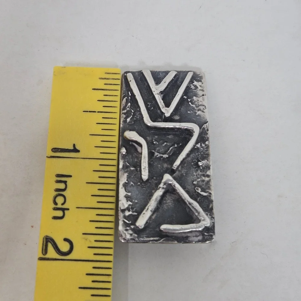 K. Pfeffermann Sterling Silver Brutalist‎ Brooch Pendant Israel Modernist 15.5g